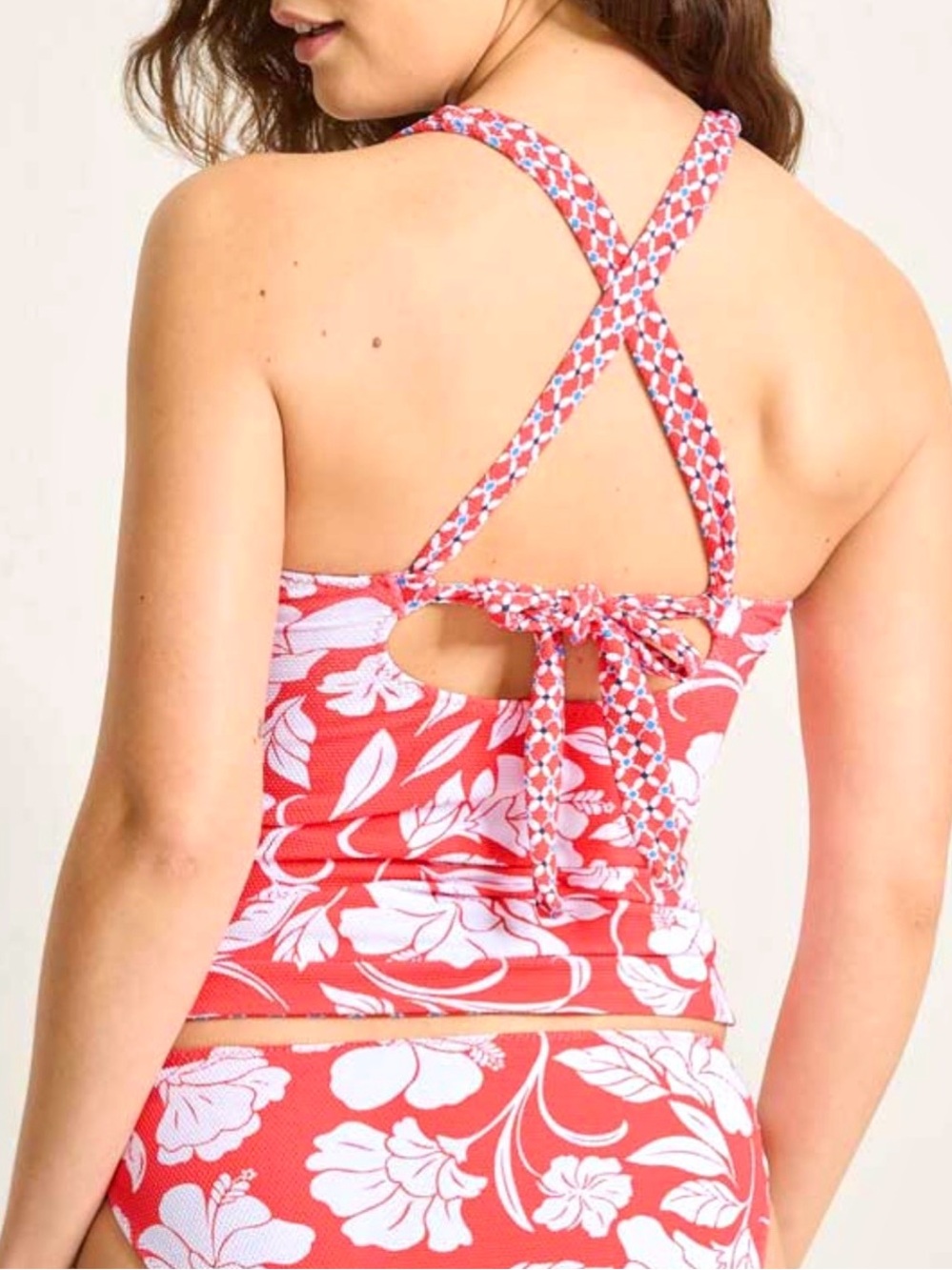 Tommy Bahama Island Cays Fiori Reversible Lace-Back Tankini Top